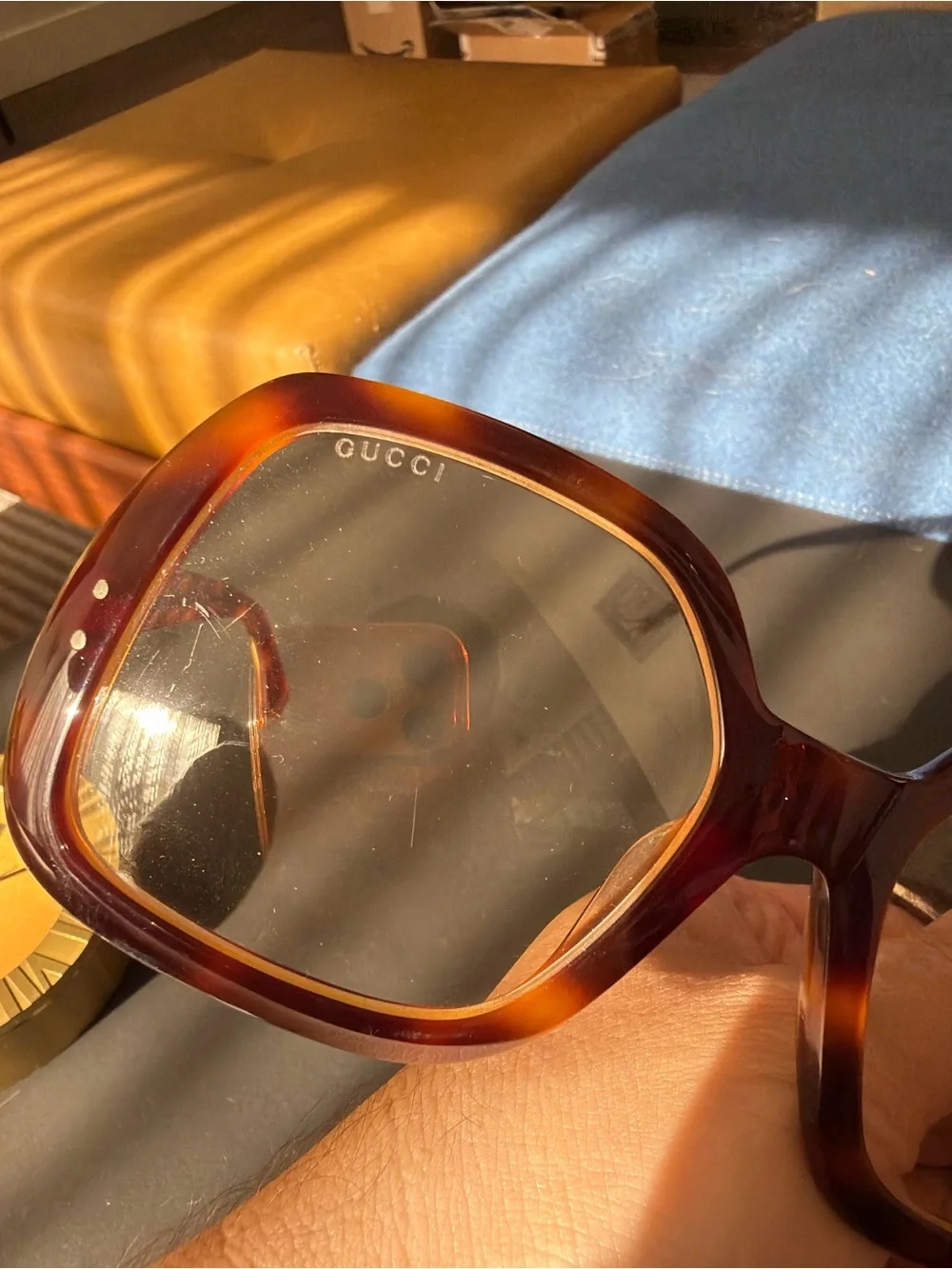 Gucci Oversized Square Tortoise Frame Glasses - GG0625S
